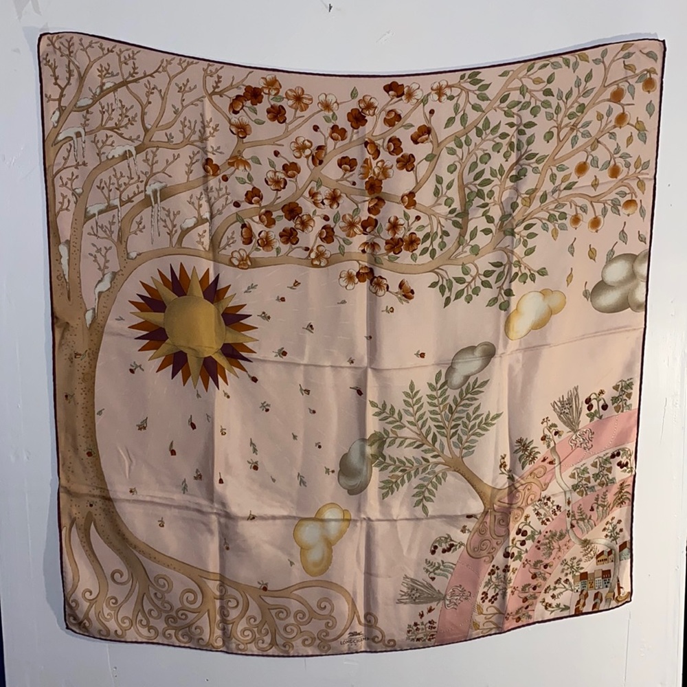 Longchamp Four Seasons Silk Scarf